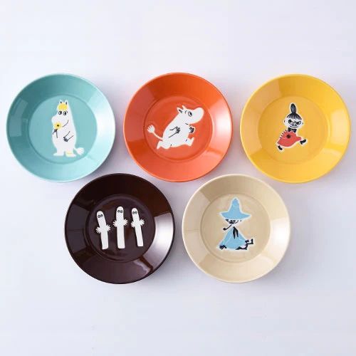 🇯🇵Moomin colorful dinner plate set porcelain shipped directly from Japan (set of 5 pieces)